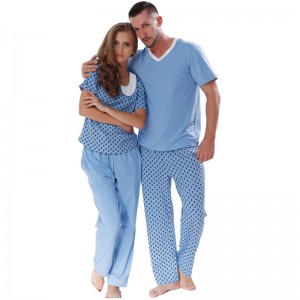 Pár tištěné bavlněné pyžamové sady