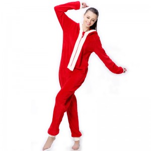 Dámský vánoční kostým Coral Fleece s kapucí Onesie