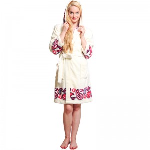 Dámské polotištěné šaty Flanel Fleece Pyžamo Dámské pyžamo s kapucí